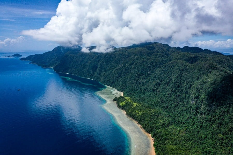 Labengki Island drone picture in Sulawesi Indonesia