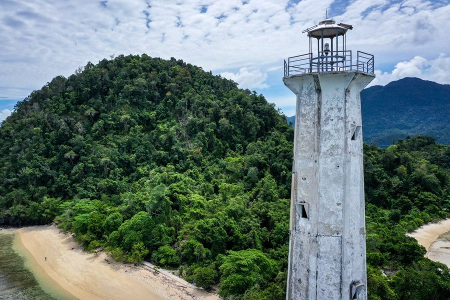 Labengki Kecil Lighthouse Mercusuar drone picture