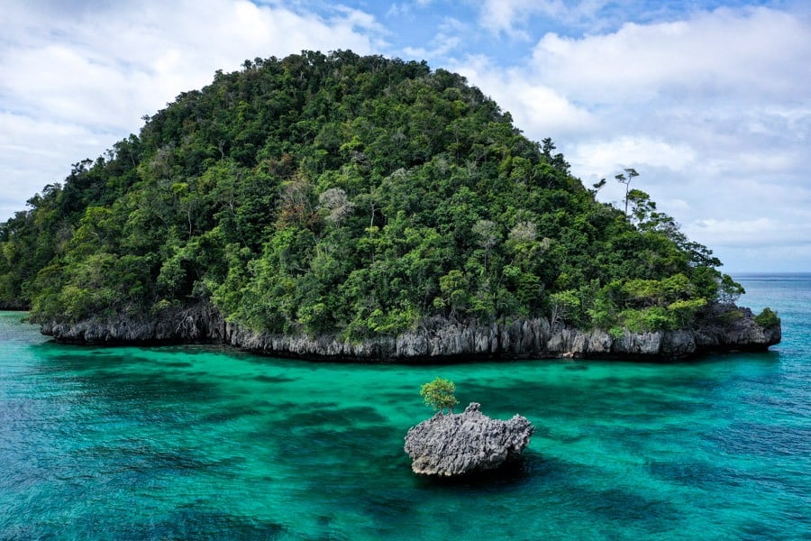 Labengki Kecil islands drone picture