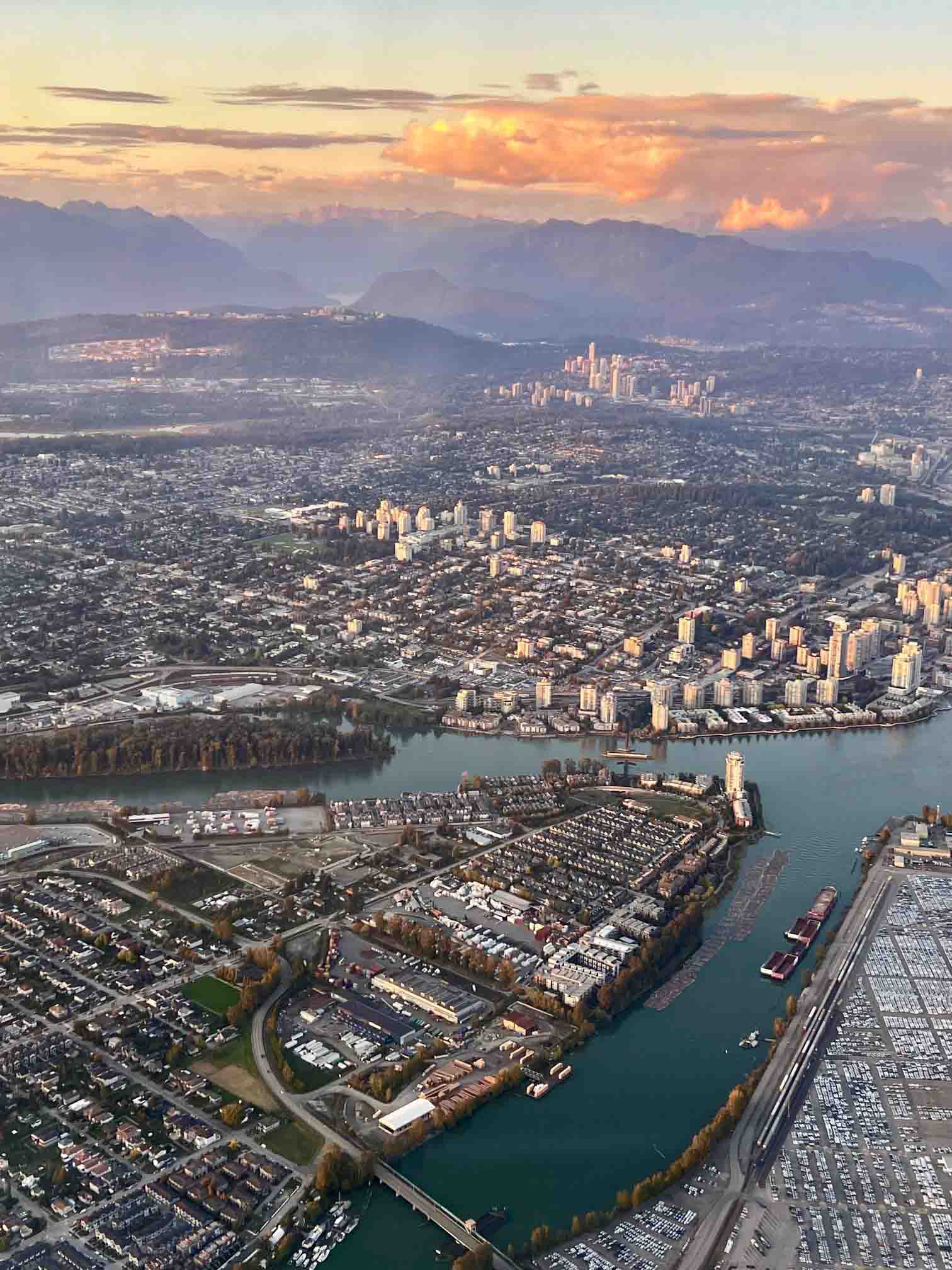 Vancouver seen from a plane